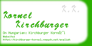 kornel kirchburger business card